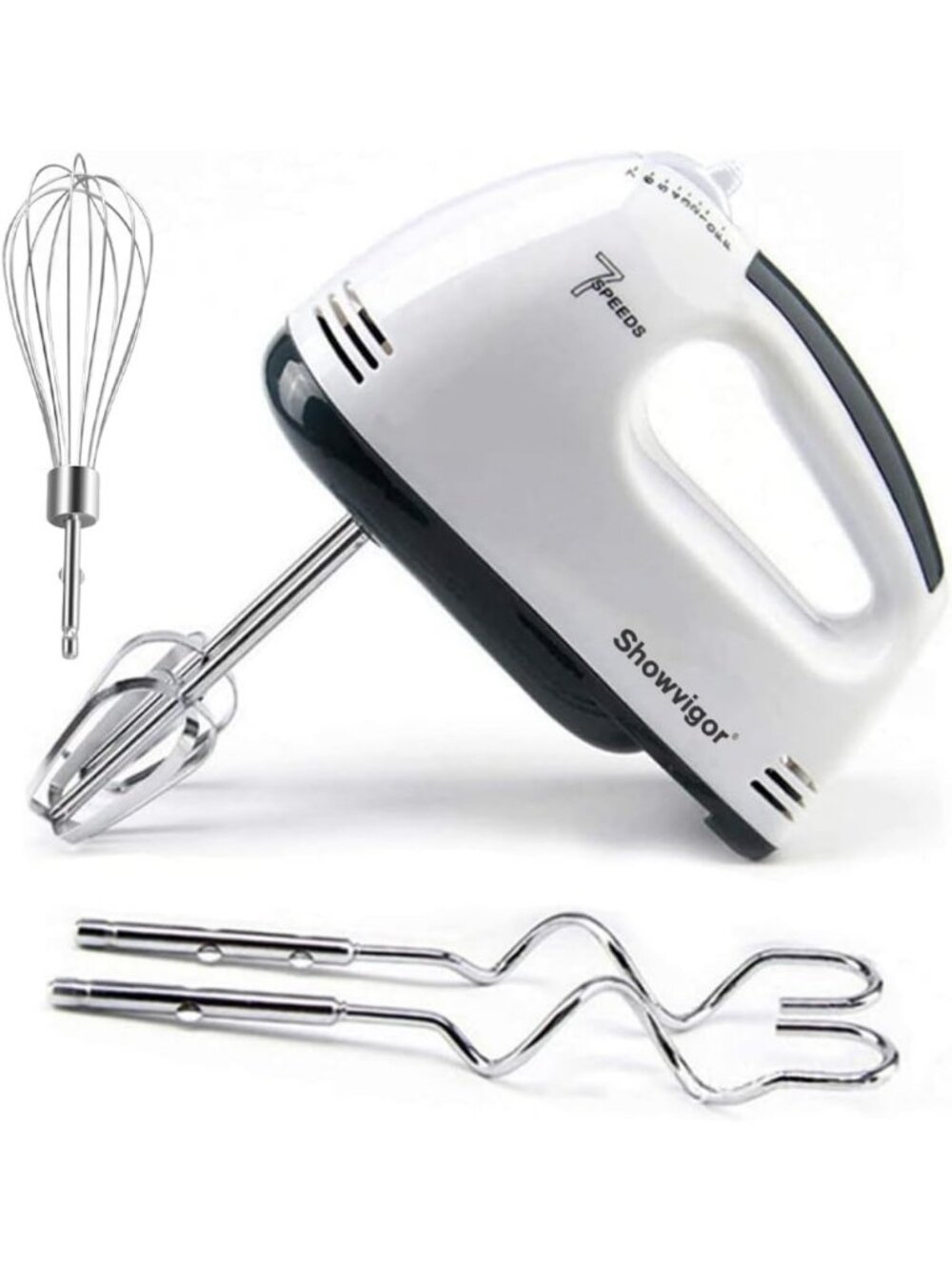 Electric Hand Mixer - 7 Speed 180W, Turbo Boost, Stainless Steel Accessories